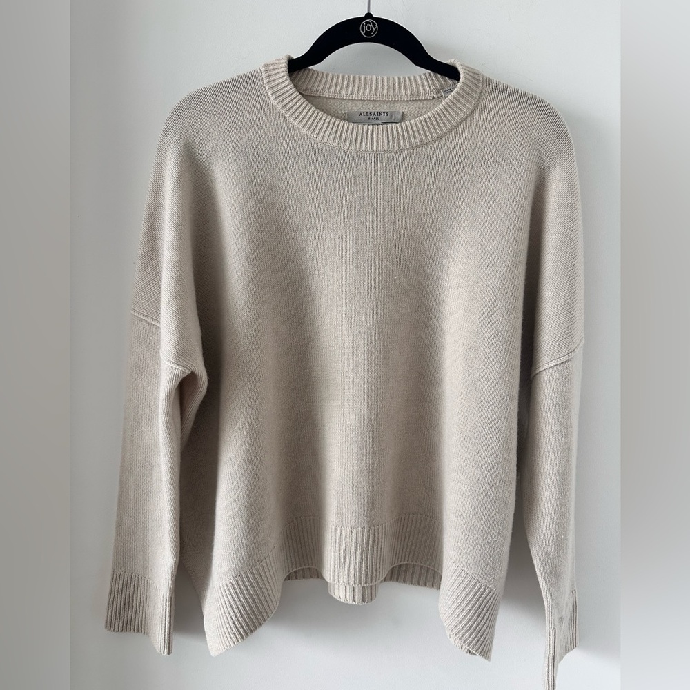 ALL SAINTS cashmere beige sweater — size small